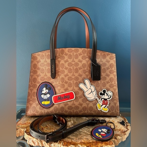 Coach Handbags - Disney x Coach Charlie Carryall Mickey Mouse Patches and Mickey Charm 69193 NWOT